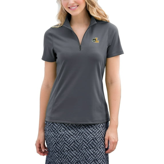 Women's Charcoal Loyola Chicago Ramblers Vansport Micro-Waffle Mesh Polo