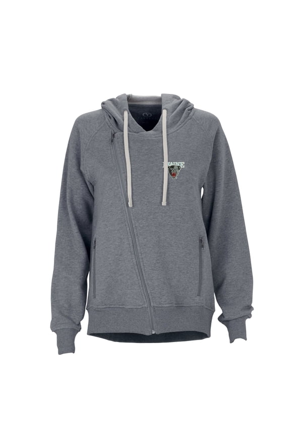 Women's Charcoal Maine Black Bears Fleece Moto Jacket