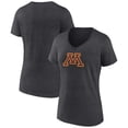thumbnail image 1 of Women's Charcoal Minnesota Golden Gophers Team Logo V-Neck T-Shirt, 1 of 3