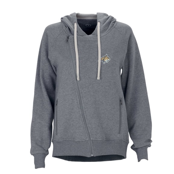 Women's Charcoal Montana State Bobcats Fleece Moto Jacket