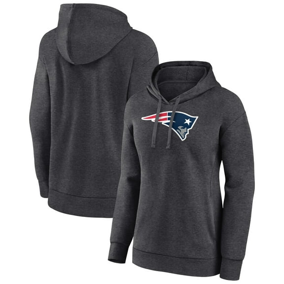 Women's Charcoal New England Patriots Primary Logo Pullover Hoodie