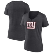 Womens Charcoal New York Giants Primary Team Logo V-Neck T-Shirt