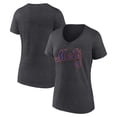 thumbnail image 1 of Women's Charcoal New York Mets Team Lockup V-Neck T-Shirt, 1 of 3