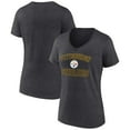 thumbnail image 1 of Women's Charcoal Pittsburgh Steelers Victory Arch Team V-Neck T-Shirt, 1 of 3