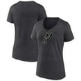 thumbnail image 1 of Women's Charcoal San Antonio Spurs Logo V-Neck T-Shirt, 1 of 3