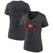 Women's Charcoal San Francisco 49ers Victory Arch Team V-Neck T-Shirt