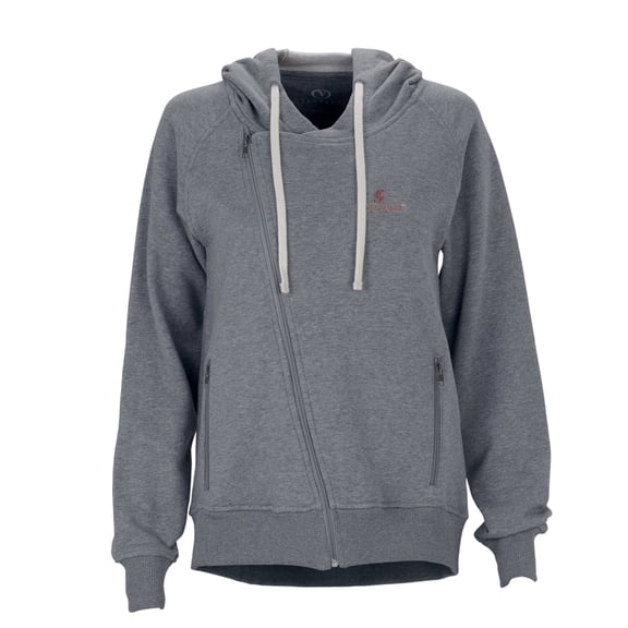 Women's Charcoal Santa Clara Broncos Fleece Moto Jacket