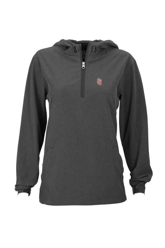Women's Charcoal St. John's Red Storm Pullover Stretch Anorak Jacket