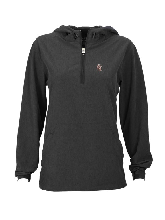 Women's Charcoal St. John's Red Storm Pullover Stretch Anorak Jacket