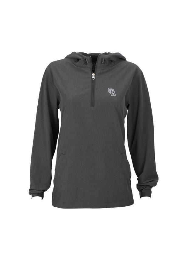 Women's Charcoal Stephen F Austin Lumberjacks Pullover Stretch Anorak Jacket