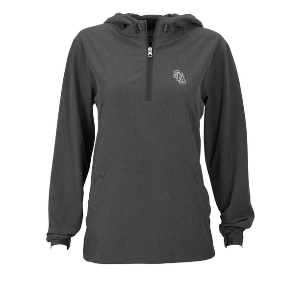 Women's Charcoal Stephen F Austin Lumberjacks Pullover Stretch Anorak Jacket
