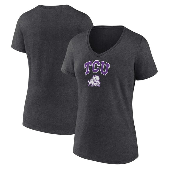 Women's Charcoal TCU Horned Frogs Campus V-Neck T-Shirt