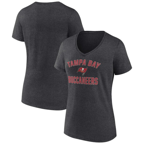 Women's Charcoal Tampa Bay Buccaneers Victory Arch Team V-Neck T-Shirt