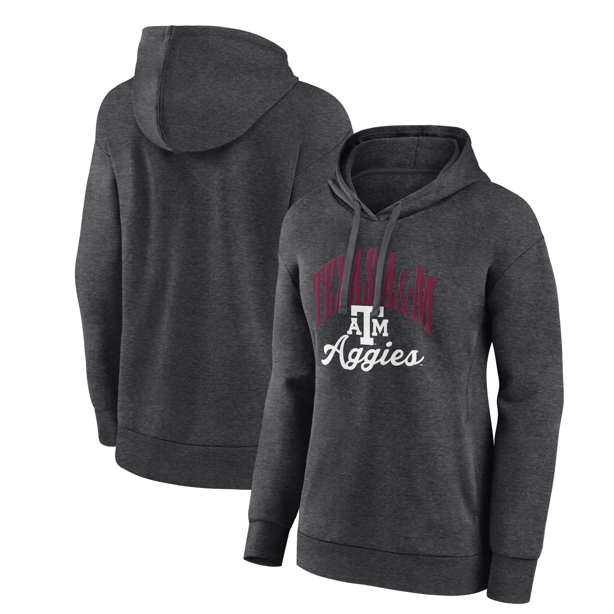 Women's Charcoal Texas A&M Aggies Victory Script Pullover Hoodie ...