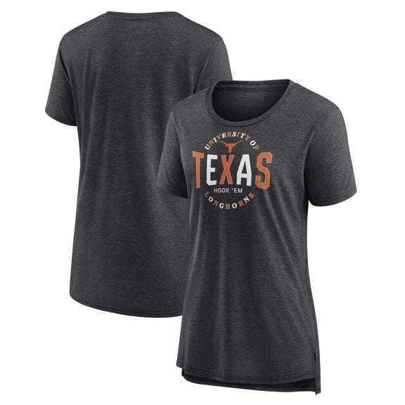 Women's Charcoal Texas Longhorns Break It Down Tri-Blend T-Shirt