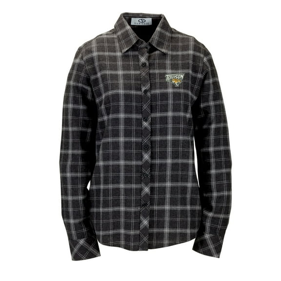 Women's Charcoal Towson Tigers Brewer Flannel Button-Down Long Sleeve Shirt