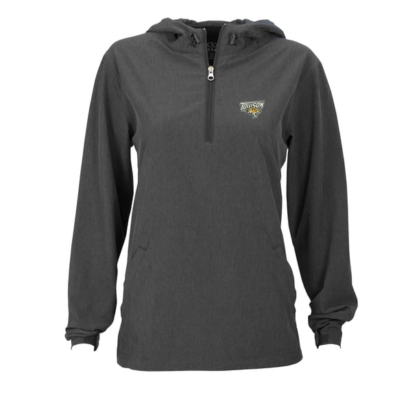 Women's Charcoal Towson Tigers Pullover Stretch Anorak Jacket