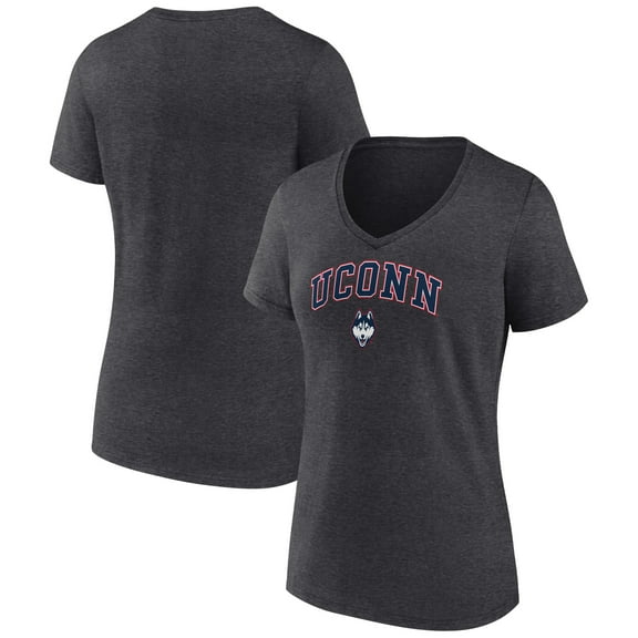Women's Charcoal UConn Huskies Campus V-Neck T-Shirt