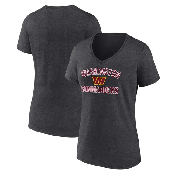 Women's Charcoal Washington Commanders Victory Arch Team V-Neck T-Shirt