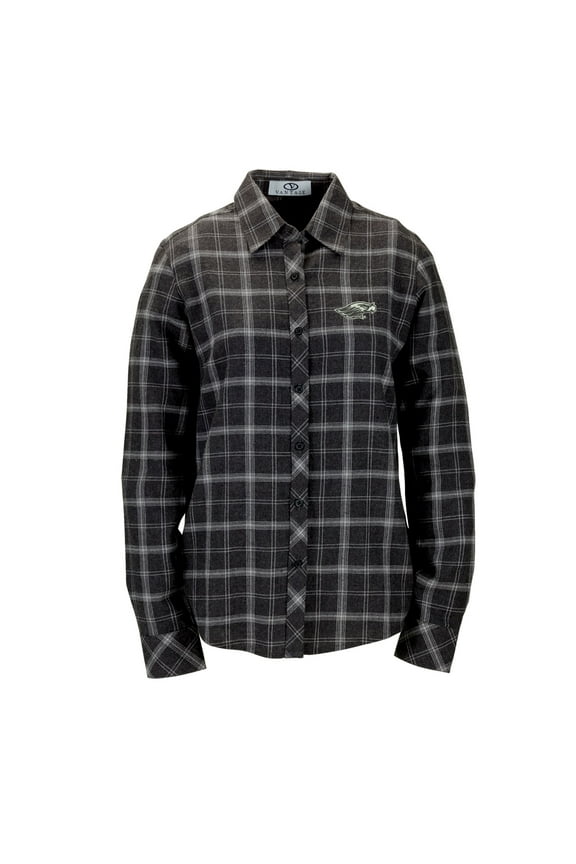 Women's Charcoal Wisconsin-Whitewater Warhawks Brewer Flannel Button-Down Long Sleeve Shirt