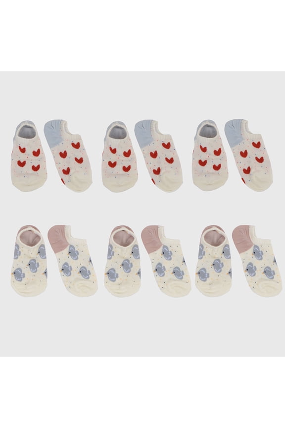 Women's Charming No Show Socks Seamless Toe Cotton 6Pk