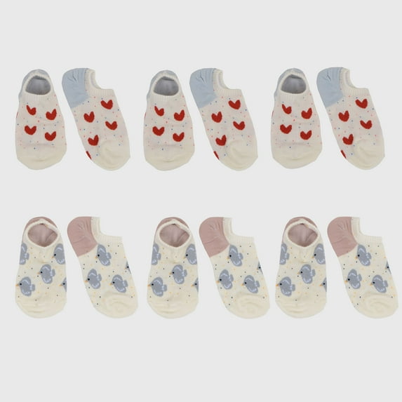 Women's Charming No Show Socks Seamless Toe Cotton 6Pk