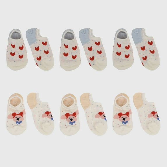 Women's Charming No Show Socks Seamless Toe Cotton 6Pk