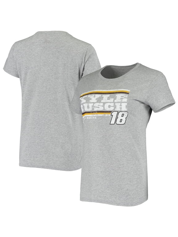Women's Checkered Flag Gray Kyle Busch M&M's T-Shirt