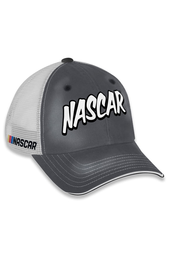 Women's Checkered Flag Sports Gray/White NASCAR Pit Box Adjustable Trucker Hat