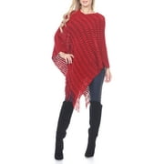 WHITE MARK FASHION Women's Checkered Poncho