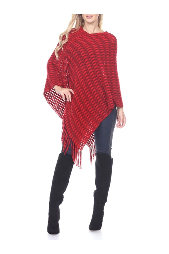 Women's Checkered Poncho