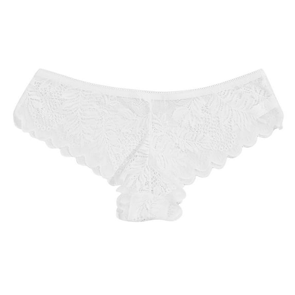 Women's Cheeky Underwear Plus Size Women's Panties, Women's Sexy Solid Color Lace Cotton Crotch Interest Low Waist Thong Underwear