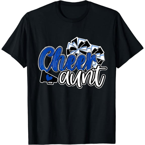 Women's Cheer Aunt Graphic T-Shirt, School Spirit Pom Pom Design