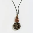 thumbnail image 1 of Women's Cheetah Print Bubble Disc and Black Corded 32" Y- Necklace by Howard's, 1 of 2