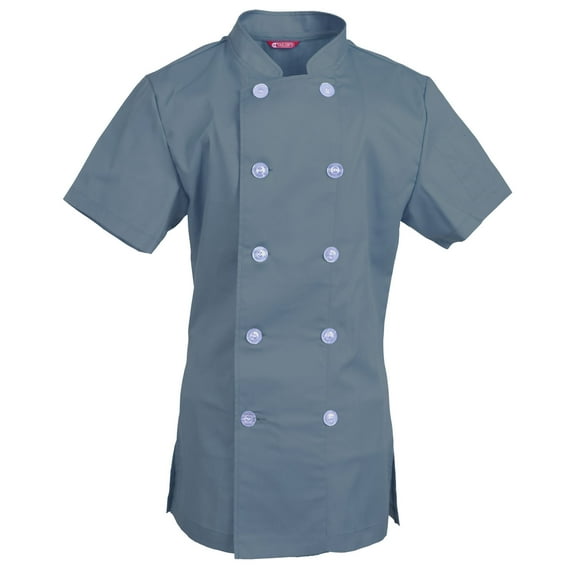 Women's Chef Coat Short Sleeve Chef Shirt Cook Coat Barista Baker Uniform Restaurant Clothes Barista Shirt
