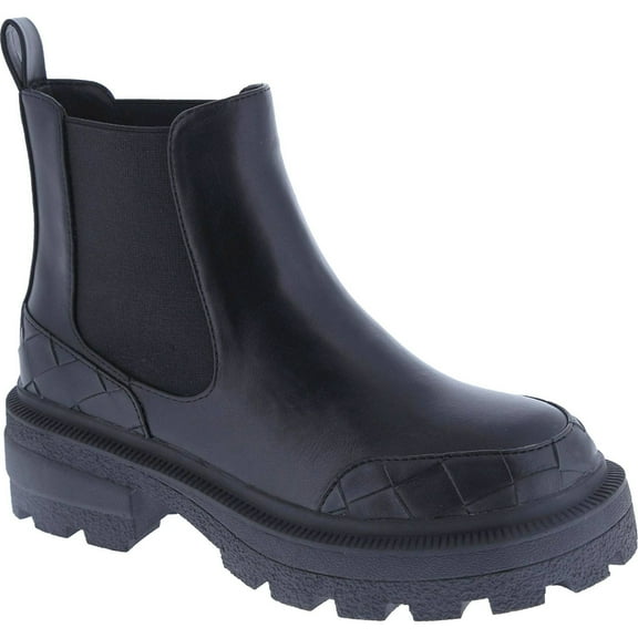 Women's Chelsea Ankle Boots Chunky Platform Low Heel Quilted Round Toe Slip-On Elastic Lug Sole Fashion Booties