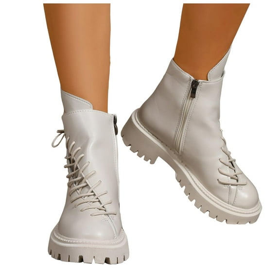 Women's Chelsea Ankle Boots Round Toe Fashion Platform Dress Boots Chunky Heel Lug Sole Slip on Booties Shoes