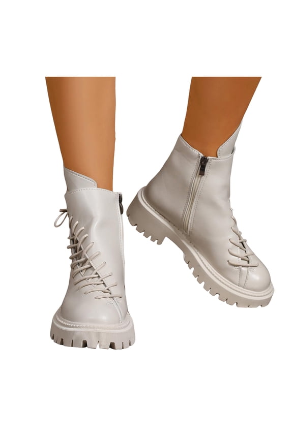 Women's Chelsea Ankle Boots Round Toe Fashion Platform Dress Boots Chunky Heel Lug Sole Slip on Booties Shoes