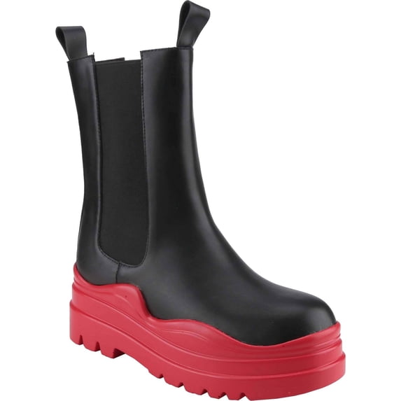 Women's Chelsea Boots Chunky Platform Heel Round Toe Ankle Boots Slip On Mid Calf Ankle Booties Fashion Streetwear Shoes
