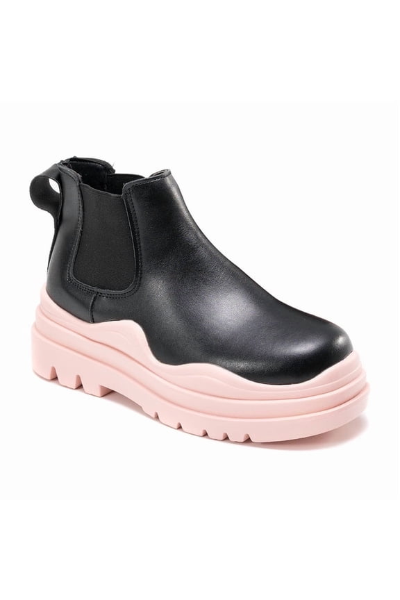 Women's Chelsea Low & Mid Shaft Boots Platform Elastic Lug Sole Booties Fashion Comfortable Pull On Boots