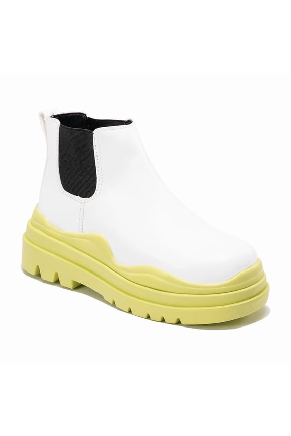 Women's Chelsea Low & Mid Shaft Boots Platform Elastic Lug Sole Booties Fashion Comfortable Pull On Boots