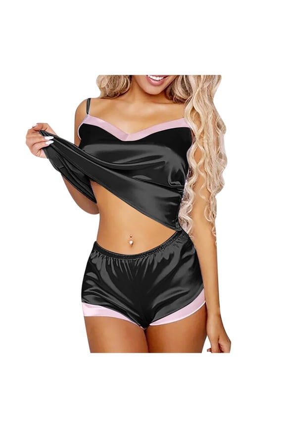 Women's Chemises Negligees Petite Lingerie for Women Two Piece Set Snap Front Robes for Women Easter Lingerie Robes Couples Set under 15 Sexy Small Corset on Clearance Black 2XL