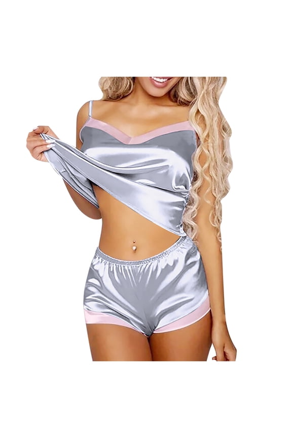 Women's Chemises Negligees Petite Lingerie for Women Two Piece Set Snap Front Robes for Women Easter Lingerie Robes Couples Set under 15 Sexy Small Corset on Clearance Grey L