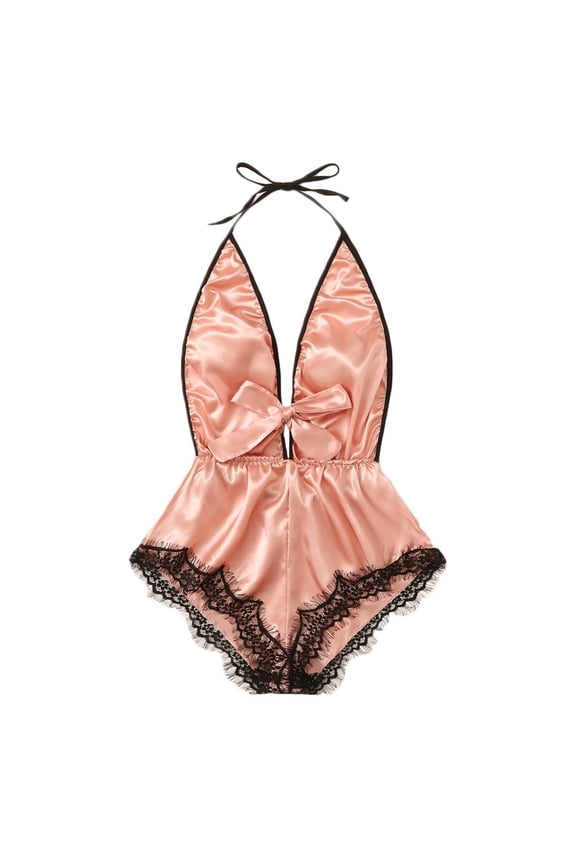 Women's Chemises Negligees Sexy Panties with Self Strapless Bra Ladies Night Gowns Med Mini Dress Sexy Lingerie Couple Matching Underwear Set Bra Corset Lingerie for on Clearance Yellow XL