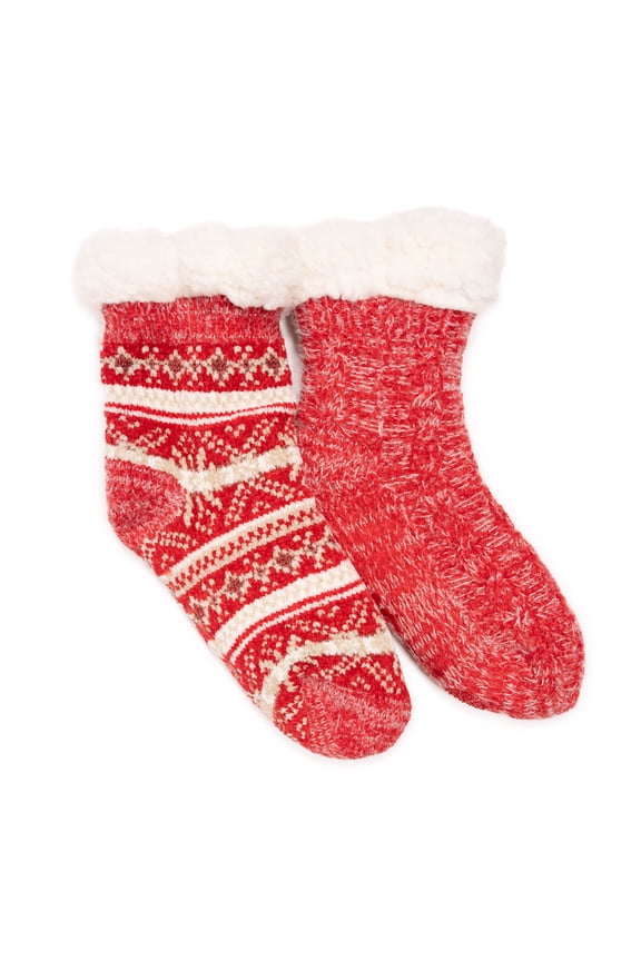 Women's Chenille Eyelash Mix Cabin Sock (2 Pair Pack)