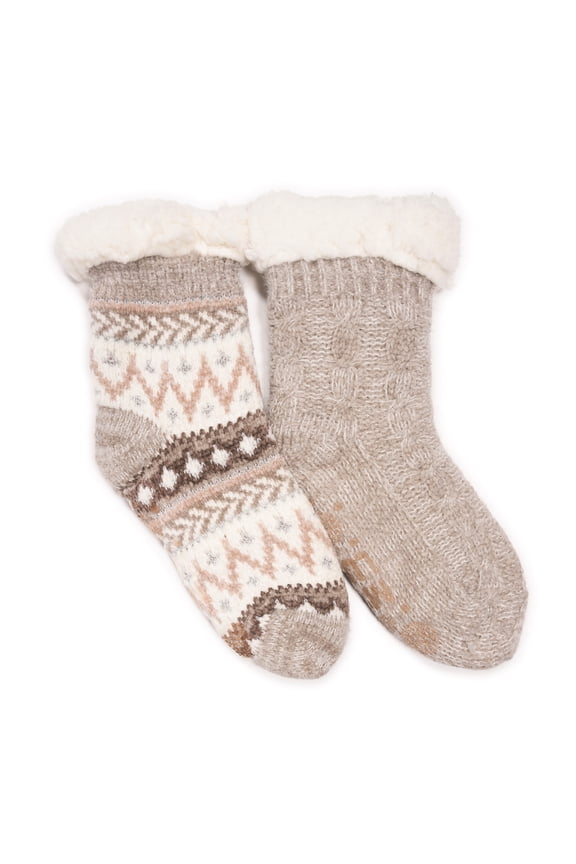 Women's Chenille Eyelash Mix Cabin Sock (2 Pair Pack)