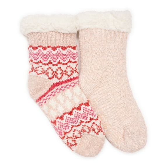 Women's Chenille Eyelash Mix Cabin Sock (2 Pair Pack)