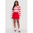 thumbnail image 1 of Women's Chenille Heart Patterned Brushed Knit Cropped Cardigan, 1 of 5