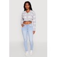 thumbnail image 1 of Women's Chenille Heart Patterned Brushed Knit Cropped Cardigan, 1 of 5