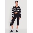 thumbnail image 1 of Women's Chenille Heart Patterned Brushed Knit Cropped Cardigan, 1 of 5